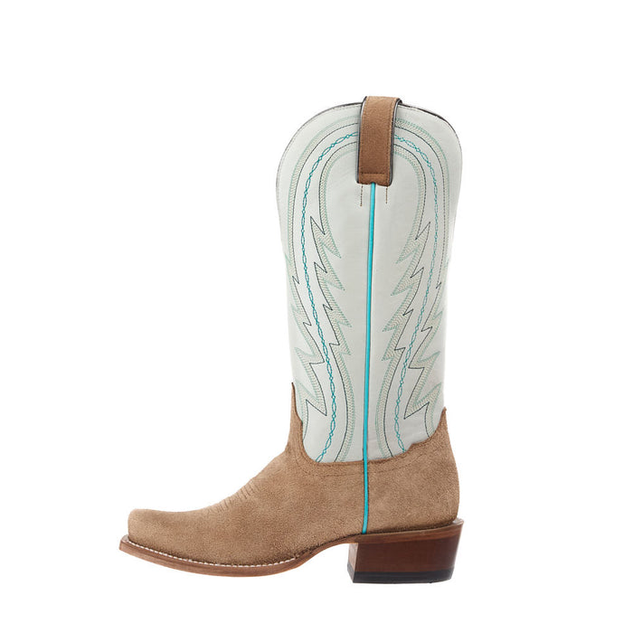 Tony Lama Women's Taupe Suede 13In Snow Cowhide Top Boot