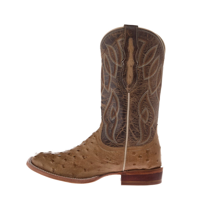 Tony Lama Women's Cheyenne Tan Ostrich Vamp 11in. Taupe Goat Top