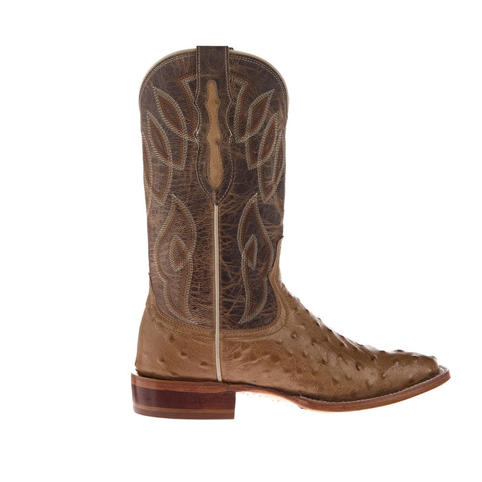 Tony Lama Women's Cheyenne Tan Ostrich Vamp 11in. Taupe Goat Top