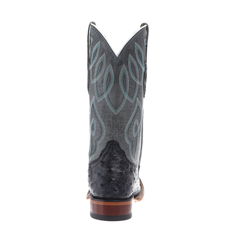 Tony Lama Women's Cheyenne Grey Ostrich Vamp 11in. Blue Goat Top