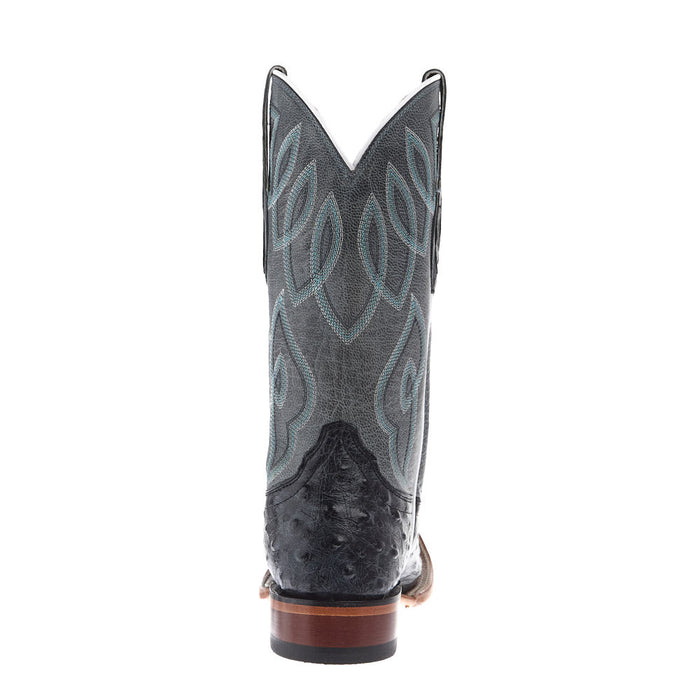 Tony Lama Women's Cheyenne Grey Ostrich Vamp 11in. Blue Goat Top