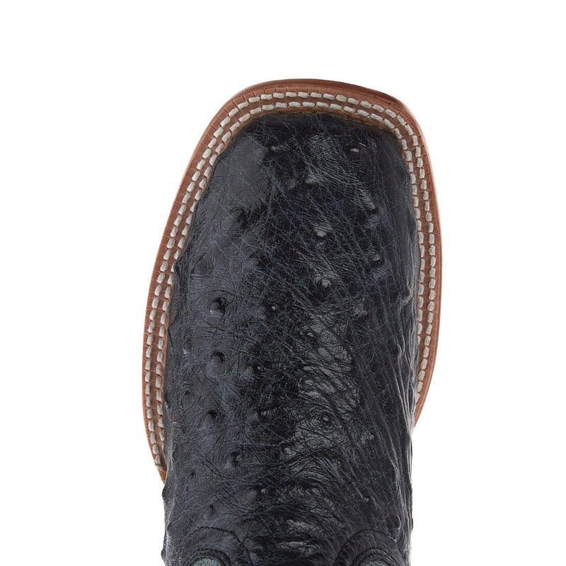 Tony Lama Women's Cheyenne Grey Ostrich Vamp 11in. Blue Goat Top