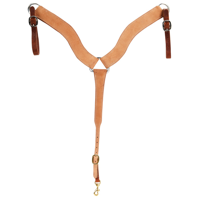 Cowperson Tack 2 3/4 Inch Roughout Leather Contoured Breast Collar