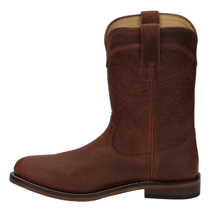 Justin Boot Company Men's Braswell Roper Brown Water Buffalo 10in Top Boot