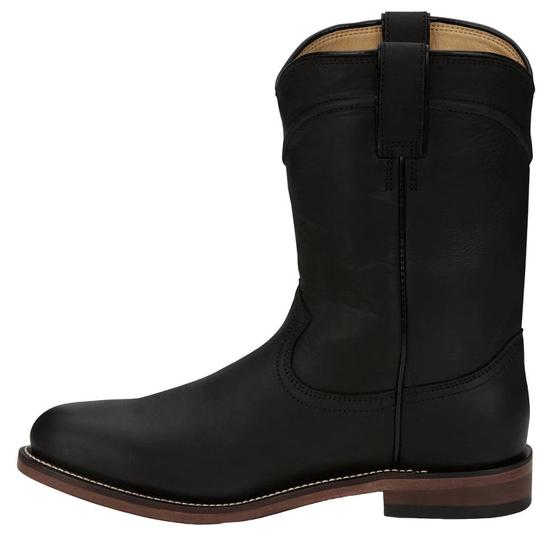 Justin Boot Company Men's Braswell Roper Black Water Buffalo 10in Top