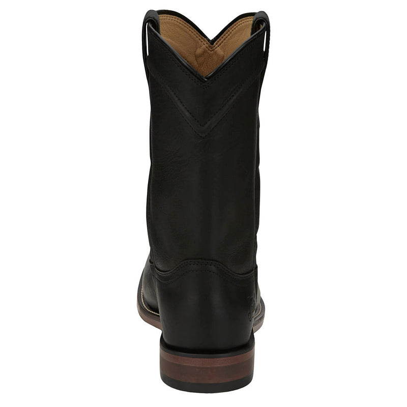 Justin Boot Company Men's Braswell Roper Black Water Buffalo 10in Top