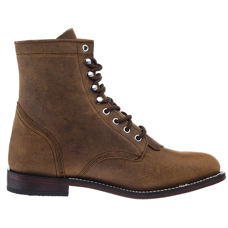 Justin Boot Company Men's Brown Water Buffalo 7in Lace Up Roper