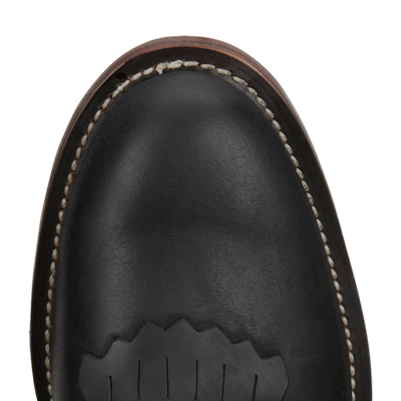 Justin Boot Company Men's Drennan Black Water Buffalo 7In Lace Up Roper Boot