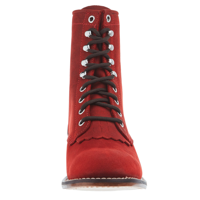 Justin Boot Company Women's Mckean Red Lace-Up Roper
