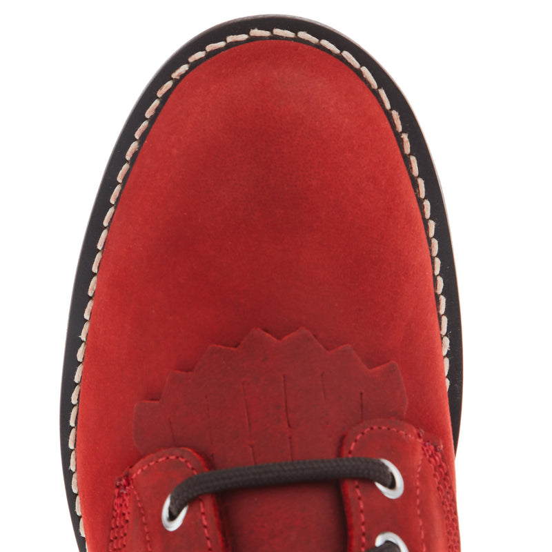 Justin Boot Company Women's Mckean Red Lace-Up Roper