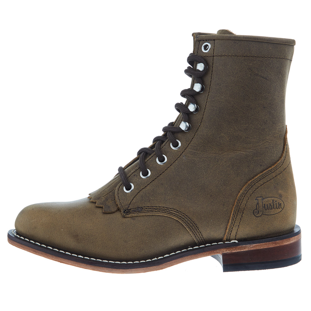 Justin Boot Company Women's Mckean Brown LaceUp Roper