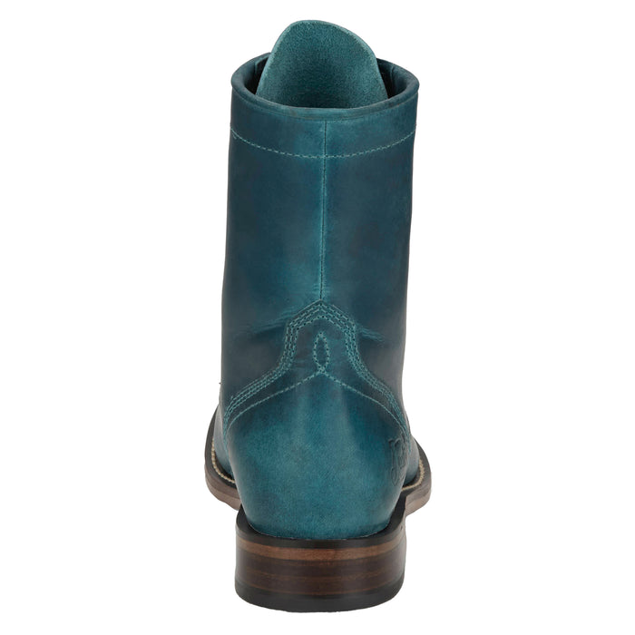 Justin Boot Company Womens Turquoise Water Buffalo Lace Up Roper Boot