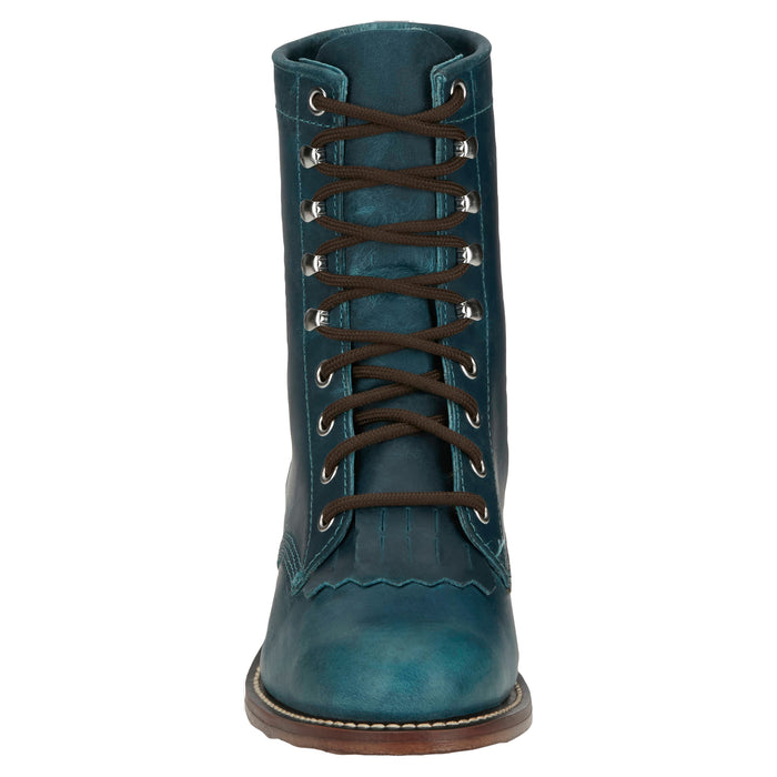 Justin Boot Company Womens Turquoise Water Buffalo Lace Up Roper Boot