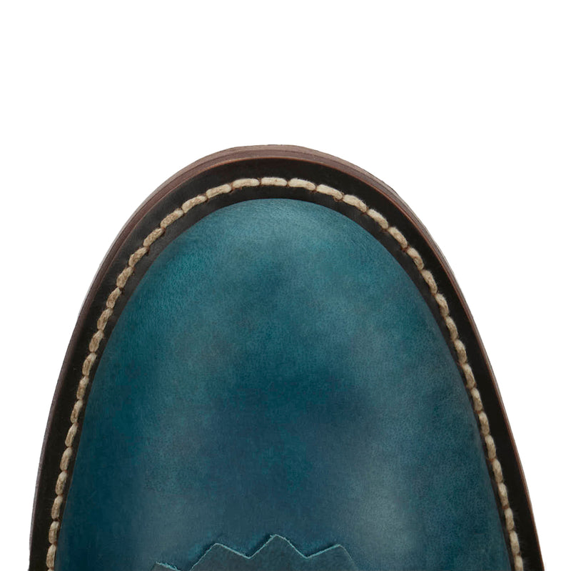 Justin Boot Company Womens Turquoise Water Buffalo Lace Up Roper Boot