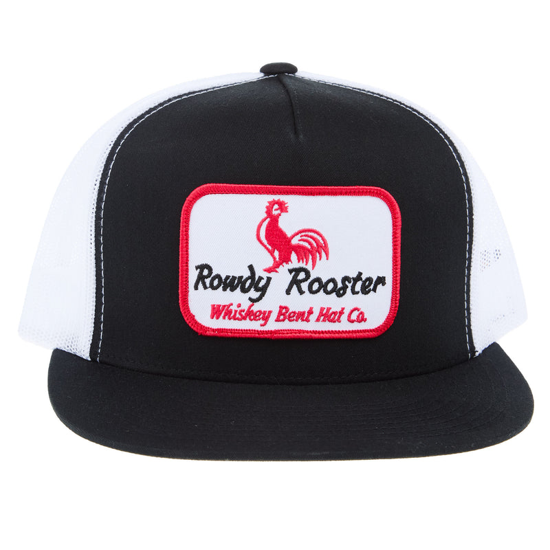 Whiskey Bent Hat Co Mens Rowdy Rooster Black/White Cap