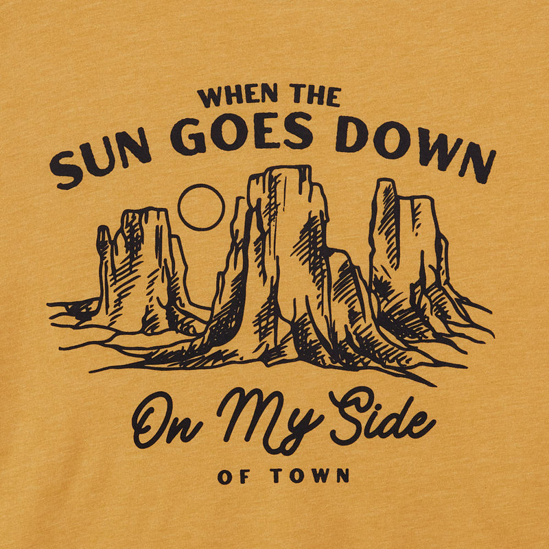 Ruby's Rubbish Womens When The Sun Goes Down Mustard Tee