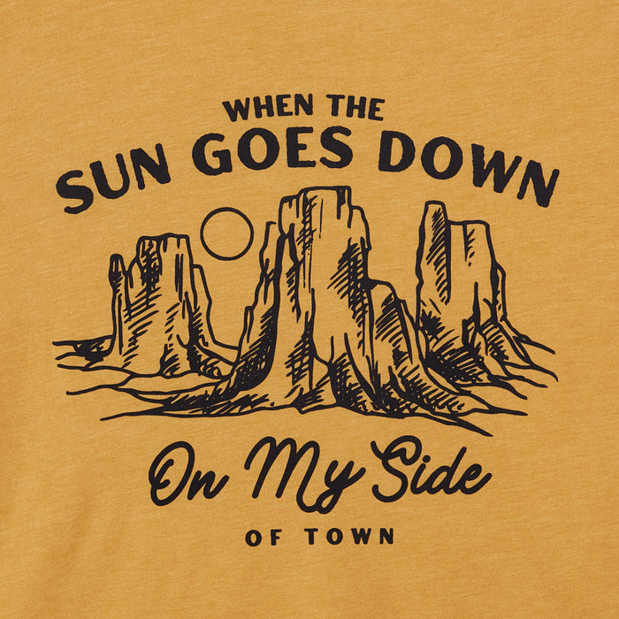 Ruby's Rubbish Womens When The Sun Goes Down Mustard Tee
