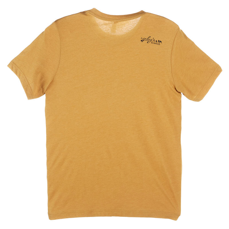 Ruby's Rubbish Womens When The Sun Goes Down Mustard Tee