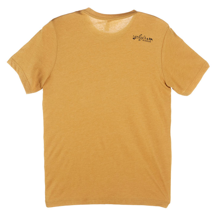 Ruby's Rubbish Womens When The Sun Goes Down Mustard Tee