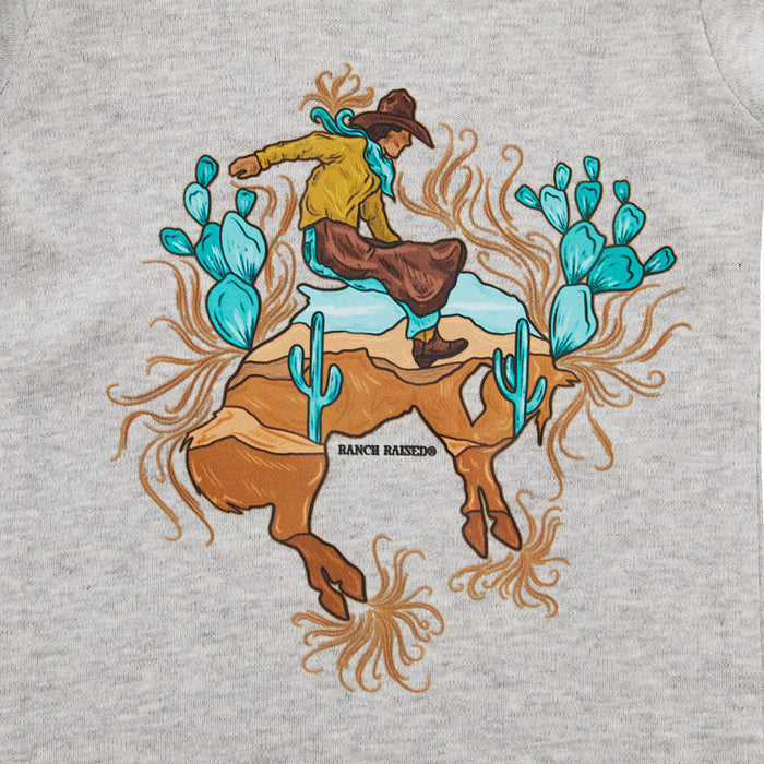 Ranch Raised Boy's Grey Canyon Cowboy Onesie