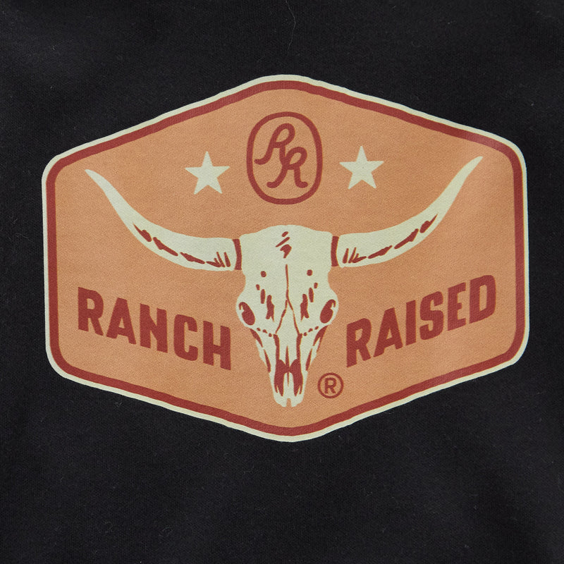 Ranch Raised Infant Boys Longhorn Black Onesie