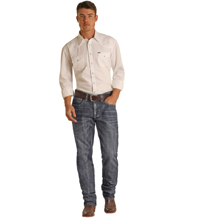 Wrangler Men's 01 Competition Relaxed Fit Jean, Barrel, 35x34 : :  Clothing & Accessories