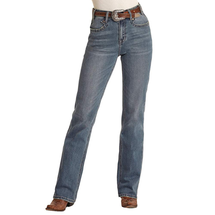 Rock & Roll Denim Women's N High Rise Scalloped Bootcut Jeans