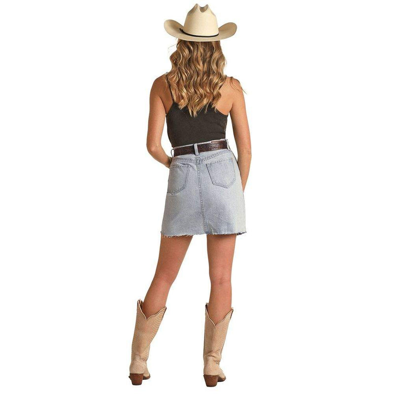 Rock & Roll Denim and Womens Asymmetrical Closure Skirt
