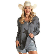 Rock & Roll Denim Women's Sweater with Star Design