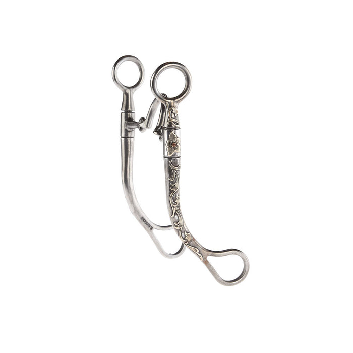 Brandon Anthony Bit & Spur Co. Floating Port Floral Shank Bit