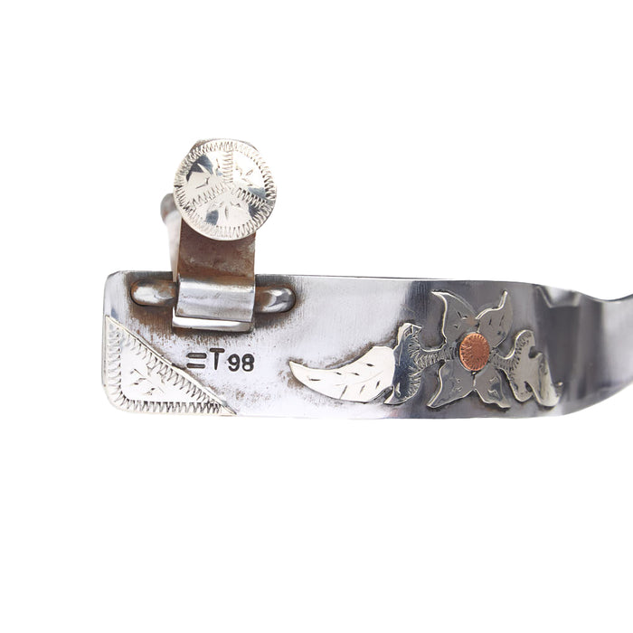 Ricky Trammell Silver Floral Engraved All Around Spurs