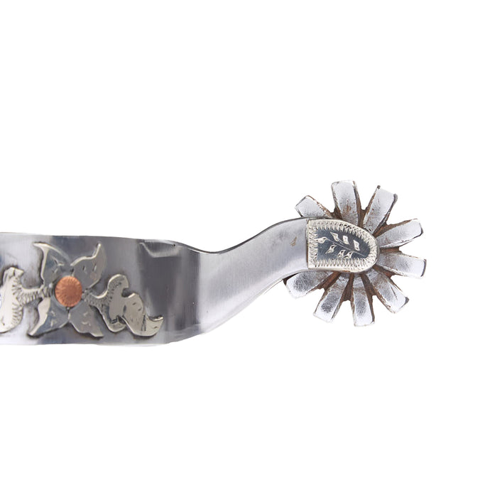 Ricky Trammell Silver Floral Engraved All Around Spurs
