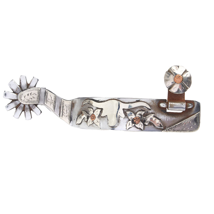 Ricky Trammell Silver Floral Engraved All Around Spurs