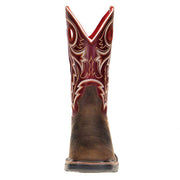 R Watson R Mens Brown Buffalo 12in. Cherry Red Square Soft Toe Work Boots