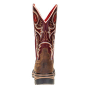 R Watson R Mens Brown Buffalo 12in. Cherry Red Square Soft Toe Work Boots