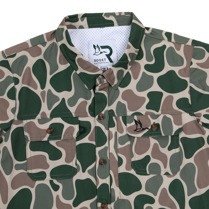 Fieldstone Boy's Roost Camo Button Shirt