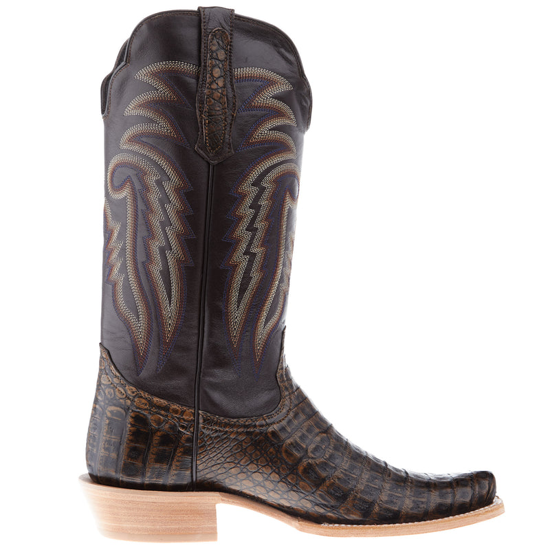 R Watson Boots Men's Chocolate Caiman 13in Chocolate Calf Top