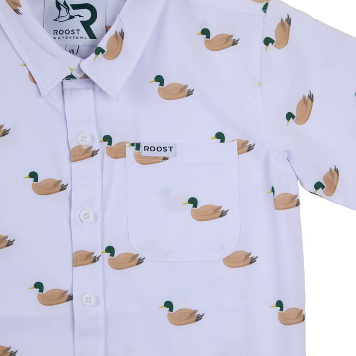 Fieldstone Boy's White Mallard Button Shirt