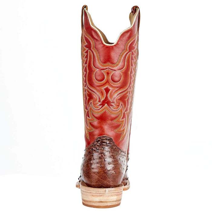 R Watson Boots Men's Kango Tobac Full Quill Ostrich 13in. Indian Orange Top Boots