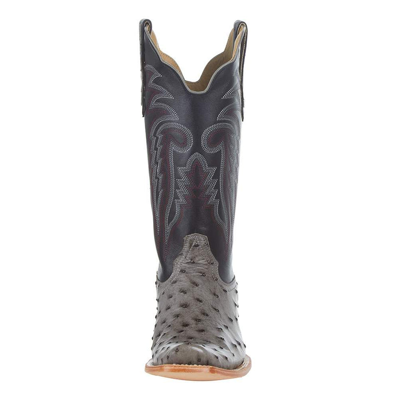 R Watson Boots Men`s Serpentine Bruciato FQ Ostrich 13in. Black Sinatra Cowhide