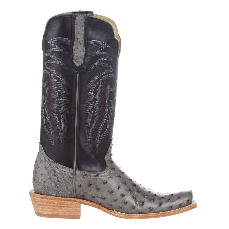 R Watson Boots Men`s Serpentine Bruciato FQ Ostrich 13in. Black Sinatra Cowhide