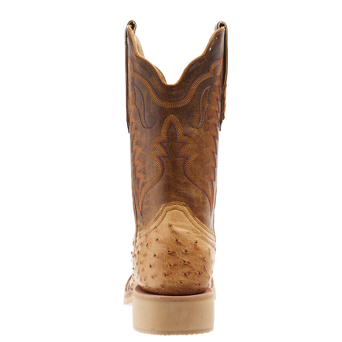 R Watson Boots Men`s Antique Saddle Full Quill Ostrich Vamp 11 Inch Tan Goat Top Boot