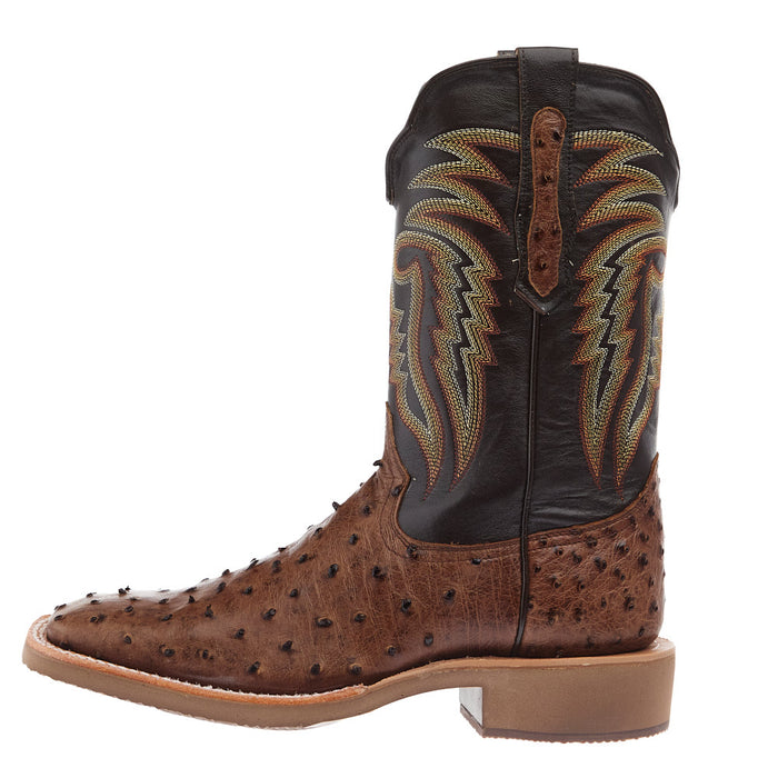 R Watson Boots Men's Kango Tobac Full Quill Ostrich Vamp 11in Chocolate Mestizo Top