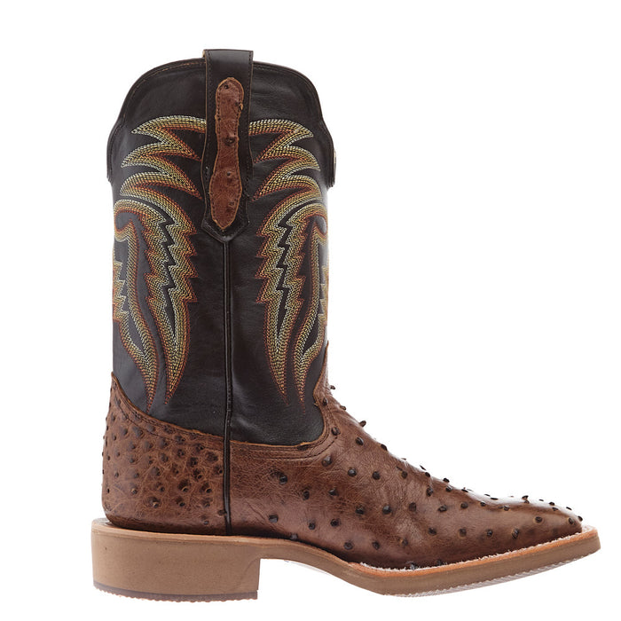R Watson Boots Men's Kango Tobac Full Quill Ostrich Vamp 11in Chocolate Mestizo Top
