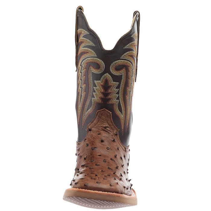 R Watson Boots Men's Kango Tobac Full Quill Ostrich Vamp 11in Chocolate Mestizo Top