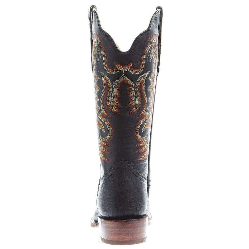 R Watson Boots Men's R. Black Smooth Ostrich Round Toe 13in Black Sinatra Top Cowboy Boot