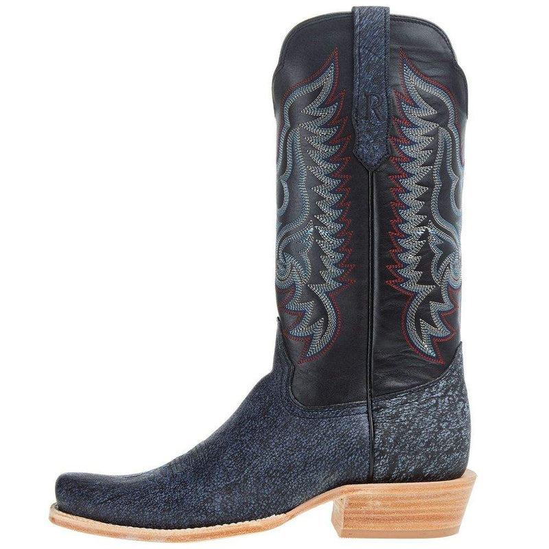 R Watson Boots Men`s Blue Cape Buffalo 13in Midnight Blue Sinatra Cowhide Top Boot