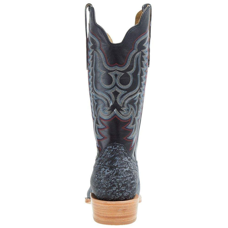 R Watson Boots Men`s Blue Cape Buffalo 13in Midnight Blue Sinatra Cowhide Top Boot