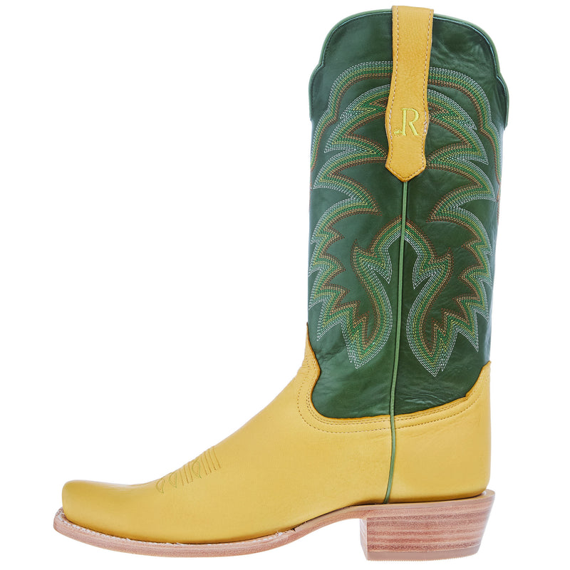 R Watson Boots Men`s Buttercup Deer 13In Green Sinatra Top Cowboy Boot