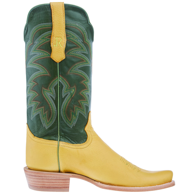 R Watson Boots Men`s Buttercup Deer 13In Green Sinatra Top Cowboy Boot